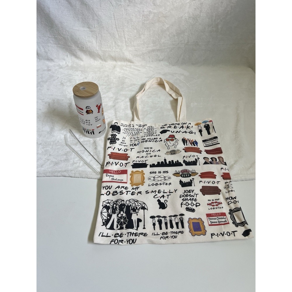 Friends‎ TV Series Theme Tote Bag and Drinking Glass Set New in box